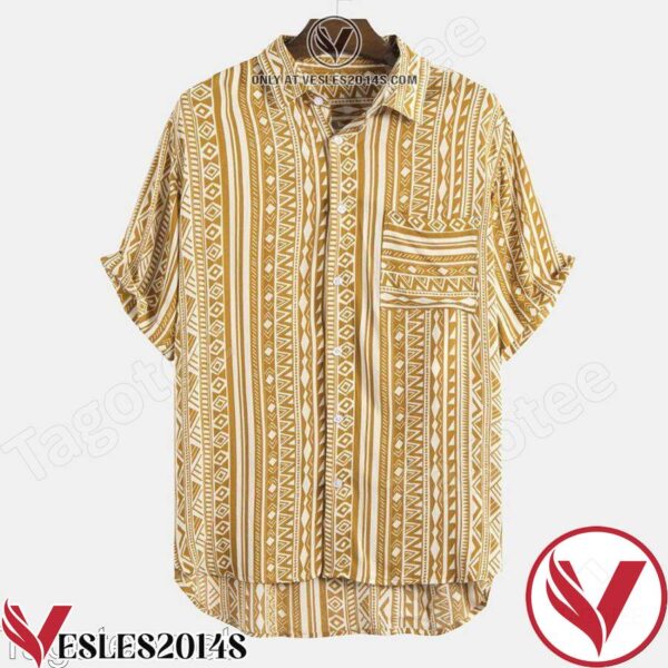 Summer Pattern Stripe Printed Hawaiian Shirt, Unique Gifts For Friends - Vesles2014S 1