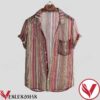 Summer Simple Ethnic Striped Printed Hawaiian Shirt, Unique Gifts For Friends - Vesles2014S 1