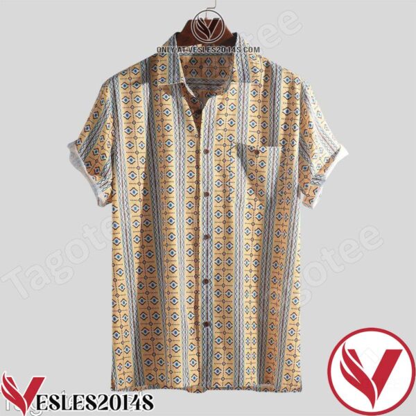 Summer Trendy Geometric Printed Hawaiian Shirt, Unique Gifts For Friends - Vesles2014S 1