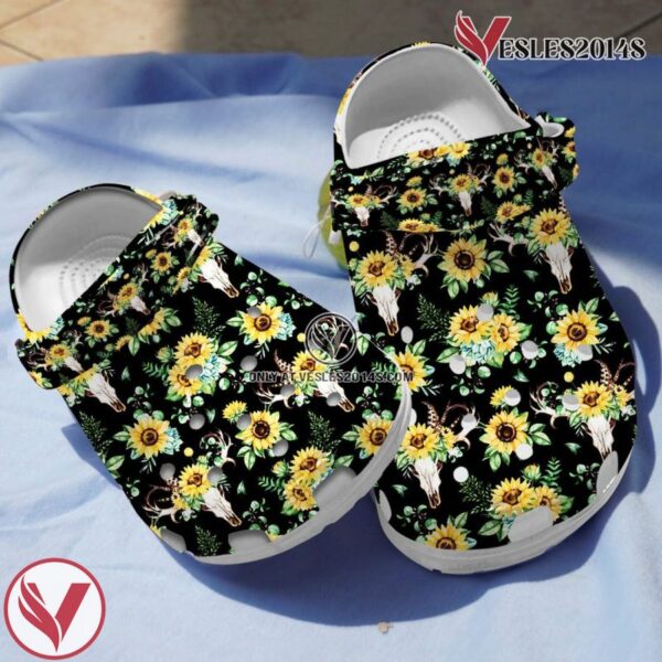 Sunflower And Skull Slippers, Unique Gift From  Vesles2014S