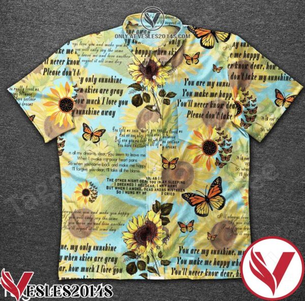 Sunflower Johnny Cash You Are My Sunshine Lyrics Hawaiian Shirt, Unique Gifts For Friends - Vesles2014S 1