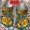 Sunflower Print Rustic Sunflower Tea Wood Leopard Clog Shoes, Unique Gift From  Vesles2014S
