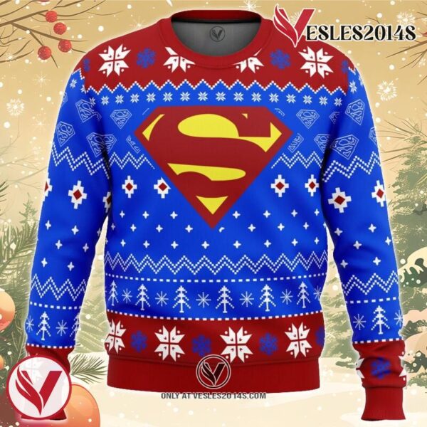Super Heroes Superman Christmas Ugly Christmas Sweater, Unique Christmas Gift For Fans - Vesles2014S