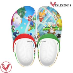 Super Mario Bros Game Crocs Crocband Shoes Clogs Custom Name For Men Women and Kids, Unique Gift From  Vesles2014S