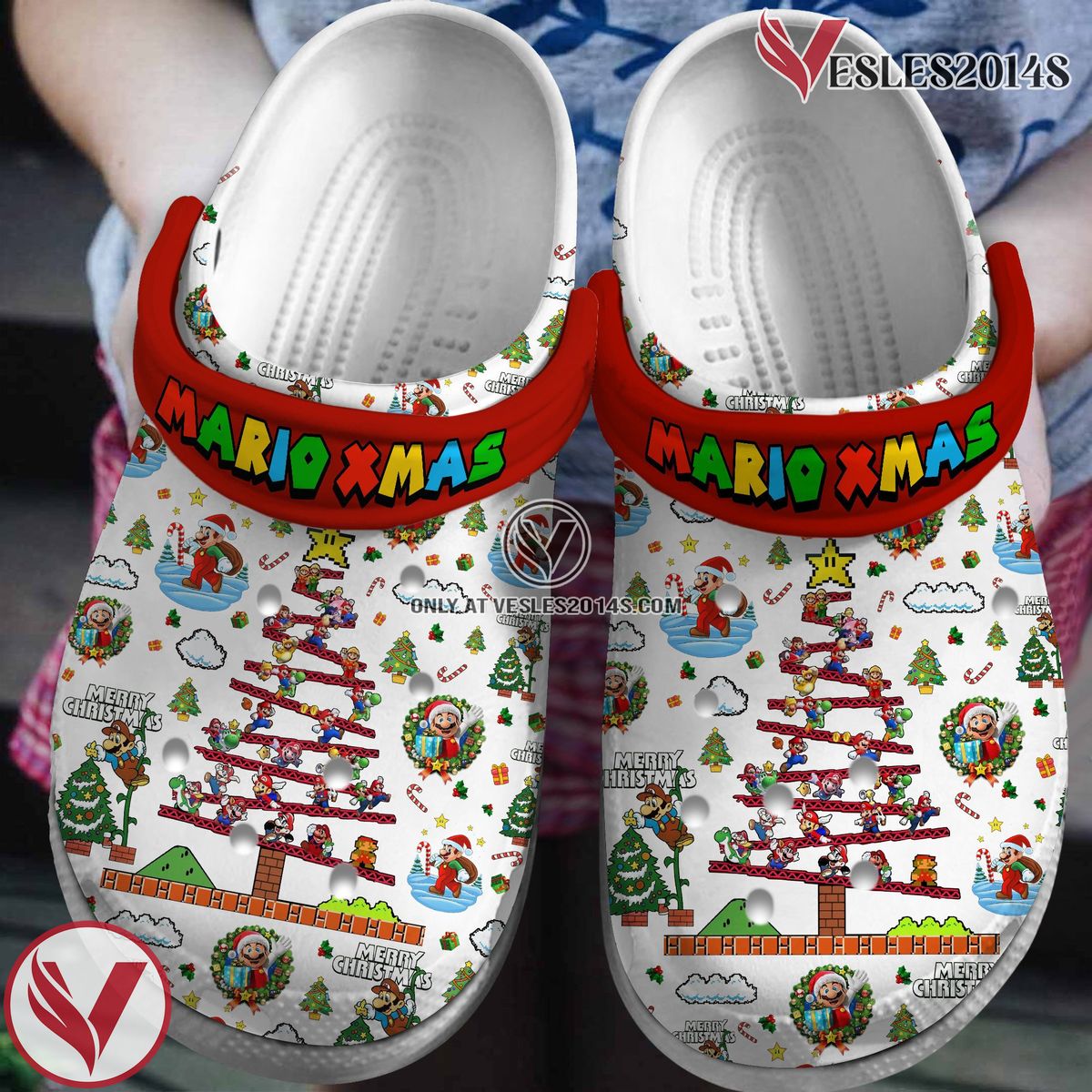 Super Mario Game Christmas Movie Crocs Crocband Clogs Shoes Comfortable For Men Women and Kids - Vesles2014S 3