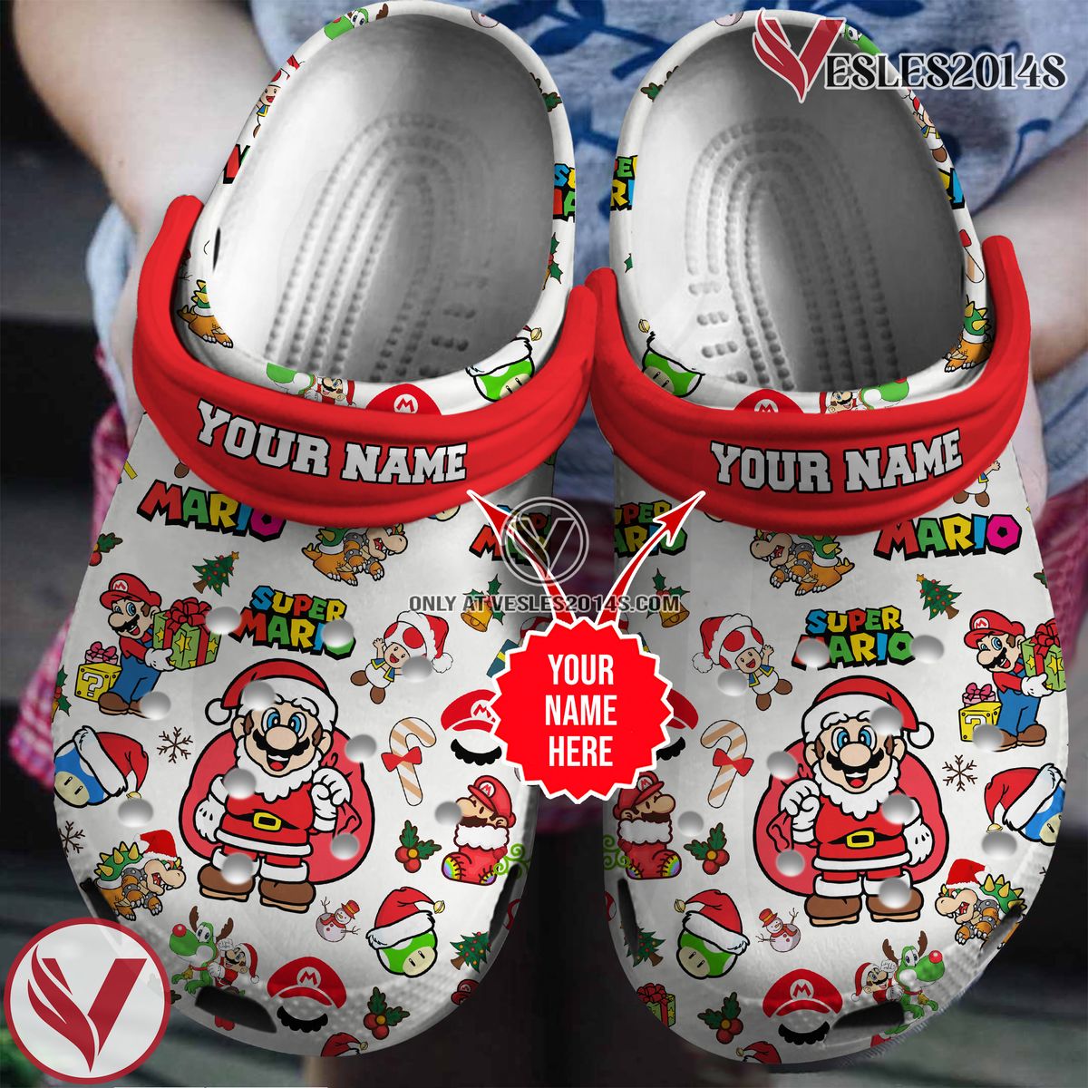 Super Mario Game Crocs Crocband Clogs Shoes Comfortable For Men Women and Kids Style 5, Unique Gift From Vesles2014S