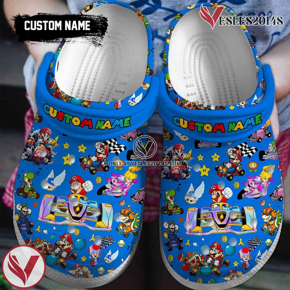 Super Mario Game Crocs Crocband Clogs Shoes Custom Name For Men Women and Kids, Unique Gift From Vesles2014S