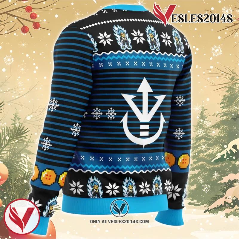 Super Saiyan Blue Vegeta Ugly Christmas Sweater, Unique Christmas Gift For Fans - Vesles2014S 2