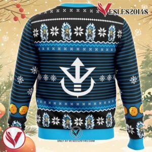 Super Saiyan Blue Vegeta Ugly Christmas Sweater, Unique Christmas Gift For Fans - Vesles2014S 3