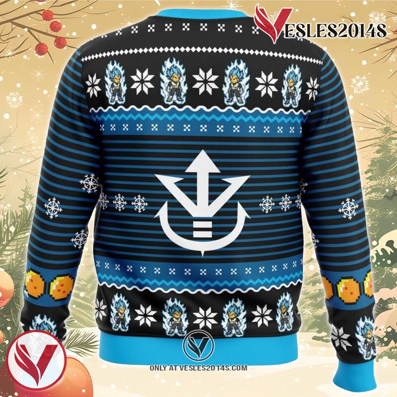 Super Saiyan Blue Vegeta Ugly Christmas Sweater, Unique Christmas Gift For Fans - Vesles2014S 3