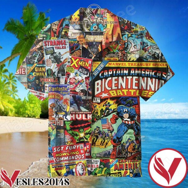 Superhero Comics Book Cover Hawaiian Shirt, Unique Gifts For Friends - Vesles2014S 1