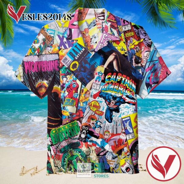 Superhero Comics Casual Hawaiian Shirt, Best Gifts For Summer Vesles2014S