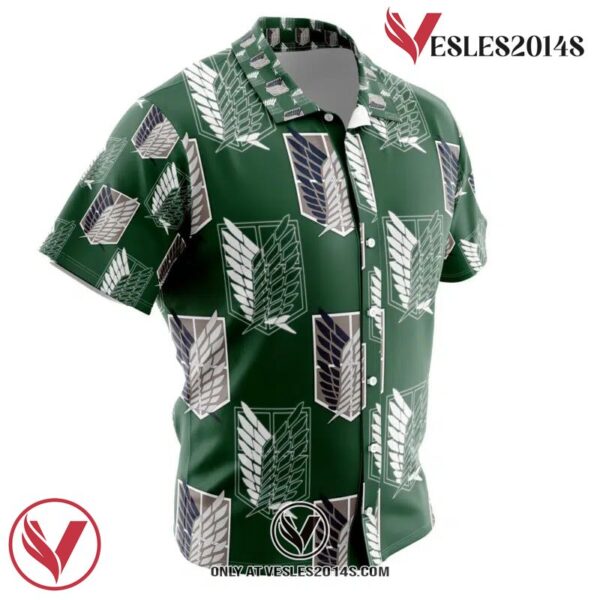 Survey Corps Attack on Titan Hawaiian Button Up Shirt, Perfect Gifts For Anime Lovers - Vesles2014S 1