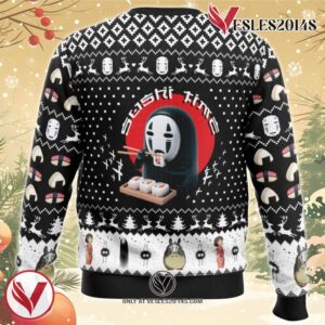 Sushi Time No Face Spirited Away Ugly Christmas Sweater, Unique Christmas Gift For Fans - Vesles2014S 1