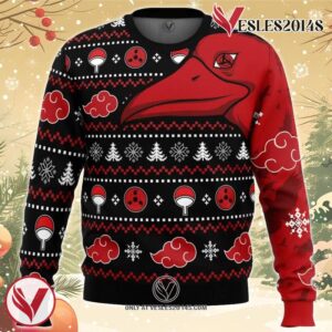 Symbolic Crows Akatsuki Itachi Naruto Ugly Christmas Sweater, Unique Christmas Gift For Fans - Vesles2014S