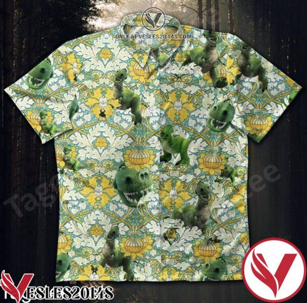 T. Rex Cartoon St James’s Wallpaper Hawaiian Shirt, Unique Gifts For Friends - Vesles2014S 1