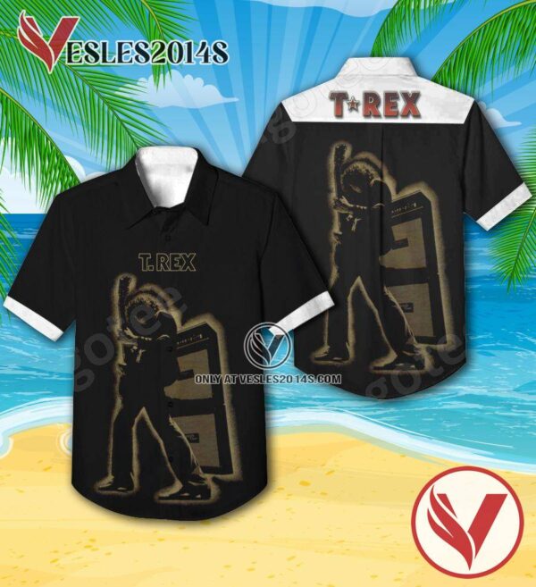 T. Rex Electric Warrior Album Cover Hawaiian Shirt, Unique Gifts For Music Lovers - Vesles2014S