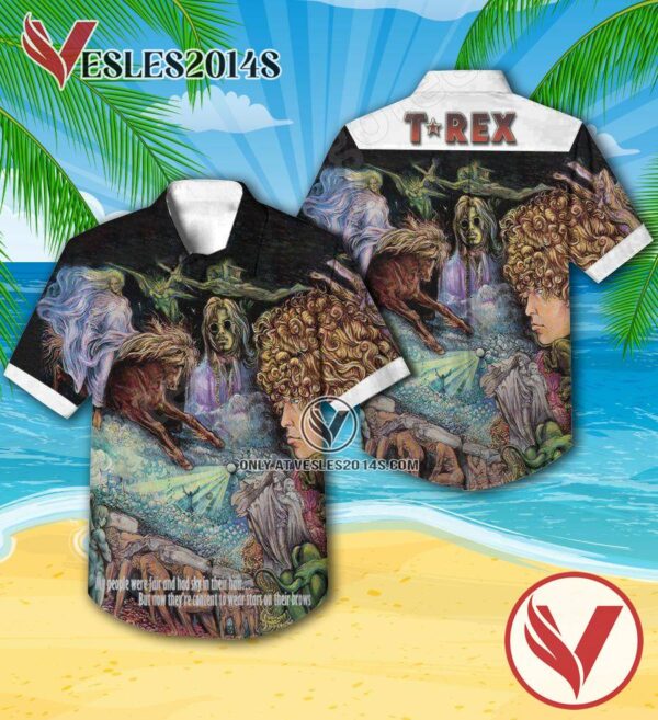 T. Rex My People Were Fair And Had Sky In Their Hair Album Cover Hawaiian Shirt, Unique Gifts For Music Lovers - Vesles2014S