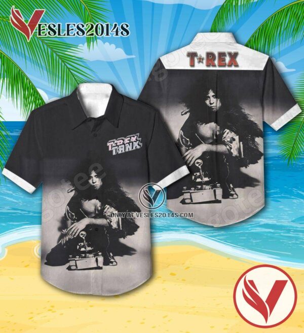 T. Rex Tanx Album Cover Hawaiian Shirt, Unique Gifts For Music Lovers - Vesles2014S