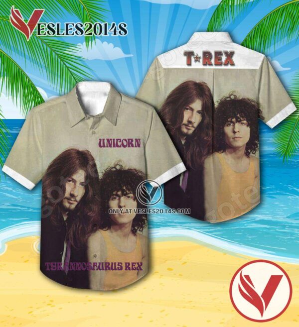 T. Rex Unicorn Album Cover Hawaiian Shirt, Unique Gifts For Music Lovers - Vesles2014S