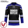 TO Dunder Mifflin Black Custom Name Custom Number Hockey Jersey, Trending Gifts For Fans - Vesles2014s