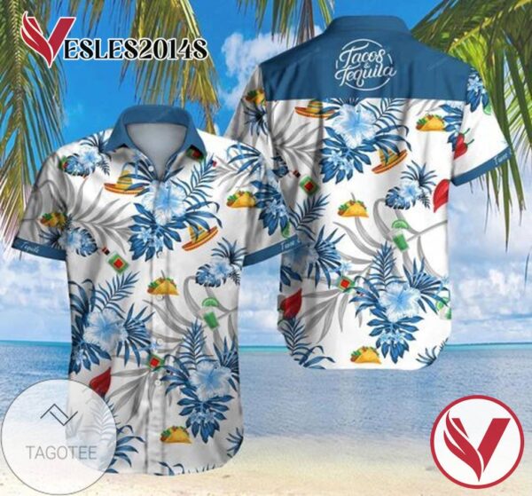 Tacos Hawaiian Graphic Print Short Sleeve Hawaiian Casual Shirt Vesles2014S 1