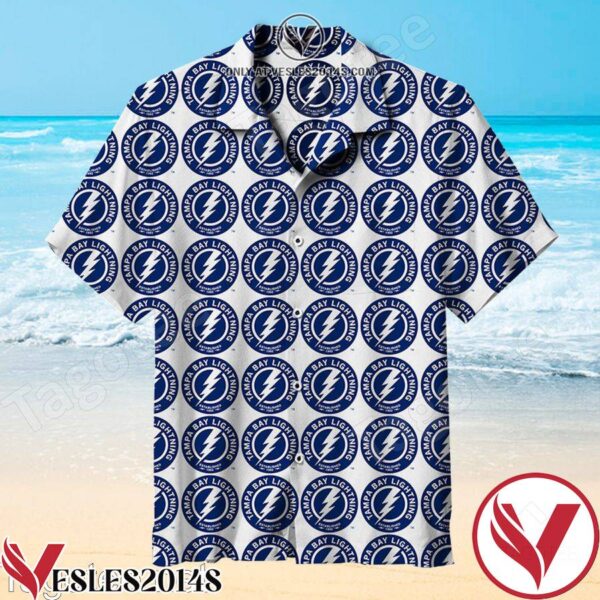 Tampa Bay Lightning Round Navy Logo Established 1992 On White Background Hawaiian Shirt, Unique Gifts For Friends - Vesles2014S 1