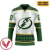 Tampa Bay Lightning Standings St Patrick Day Custom Name Custom Number Hockey Jersey, Trending Gifts For Fans - Vesles2014s