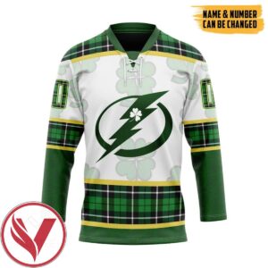 Tampa Bay Lightning Standings St Patrick Day Custom Name Custom Number Hockey Jersey, Trending Gifts For Fans - Vesles2014s