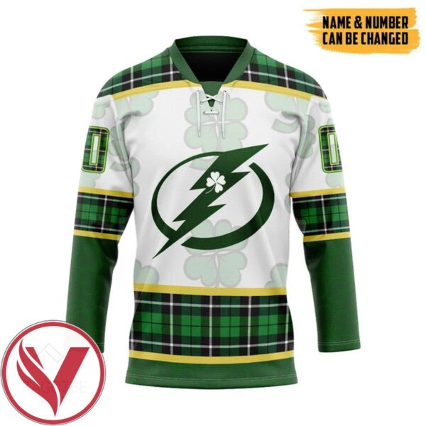 Tampa Bay Lightning Standings St Patrick Day Custom Name Custom Number Hockey Jersey, Trending Gifts For Fans - Vesles2014s