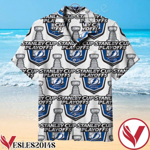 Tampa Bay Lightning Stanley Cup Playoffs 2020 White Hawaiian Shirt, Unique Gifts For Friends - Vesles2014S 1