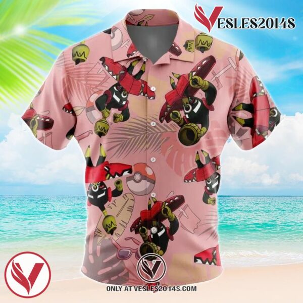 Tapu Bulu Pokemon Hawaiian Button Up Shirt, Perfect Gifts For Anime Lovers - Vesles2014S