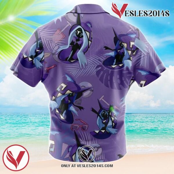 Tapu Fini Pokemon Hawaiian Button Up Shirt, Perfect Gifts For Anime Lovers - Vesles2014S 1