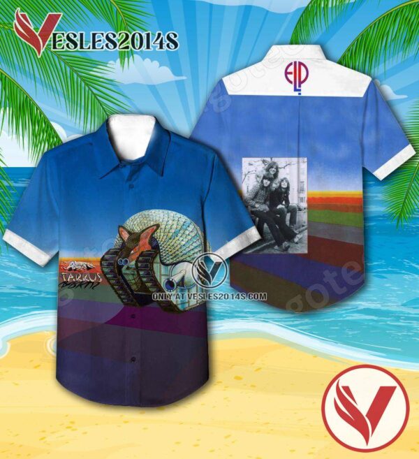 Tarkus Album By Emerson Lake And Palmer Blue Hawaiian Shirt, Unique Gifts For Music Lovers - Vesles2014S
