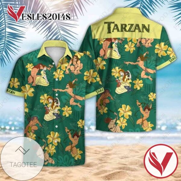 Tarzan Hawaiian Graphic Print Short Sleeve Hawaiian Casual Shirt Vesles2014S 1