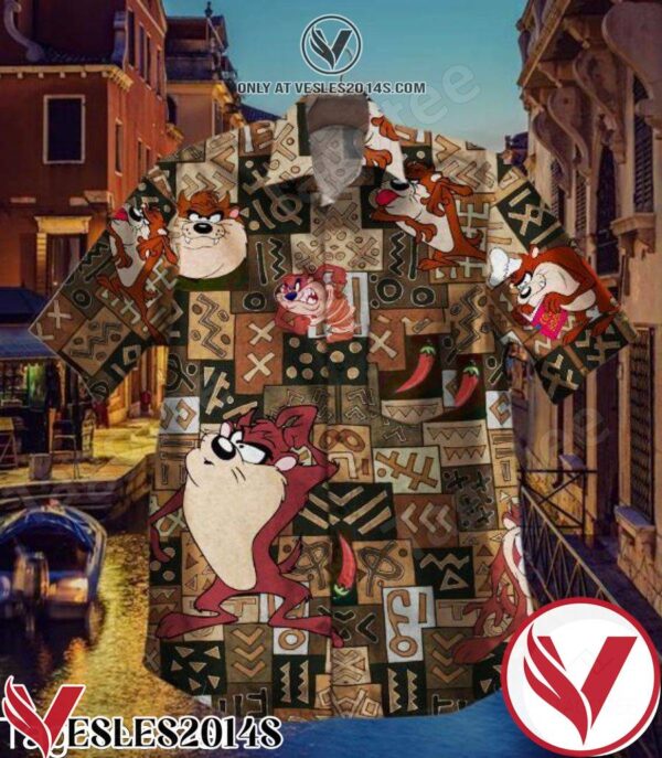 Tasmanian Devil African Ethnic Pattern Hawaiian Shirt, Unique Gifts For Friends - Vesles2014S 1