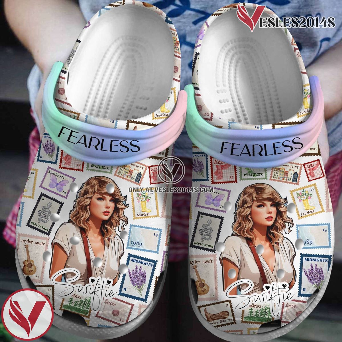 Taylor Swift Fearless Album Music Crocs Crocband Clogs Shoes, Unique Gifts For Fans - Vesles2014S