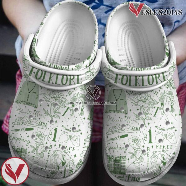 Taylor Swift Music folklore Crocs Crocband Clogs Shoes, Unique Gifts For Fans Style 1 - Vesles2014S
