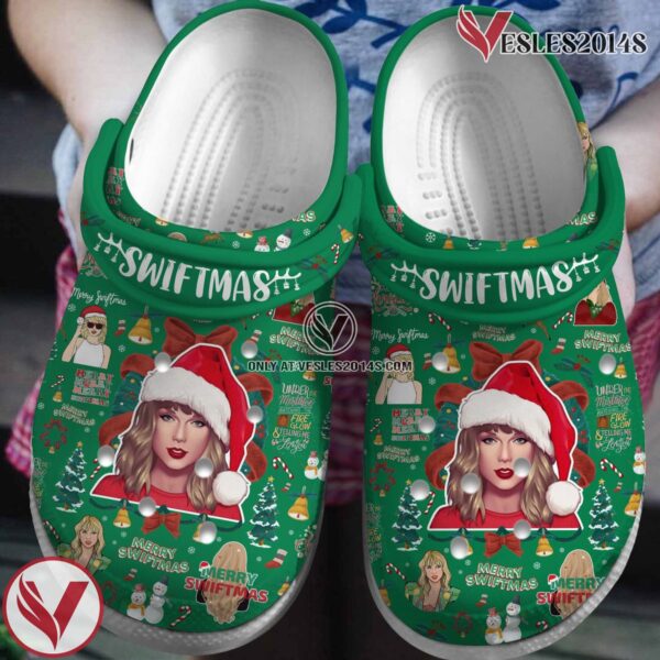 Taylor Swift Swiftmas Music Crocs Crocband Clogs Shoes, Unique Gifts For Fans Style 1 - Vesles2014S