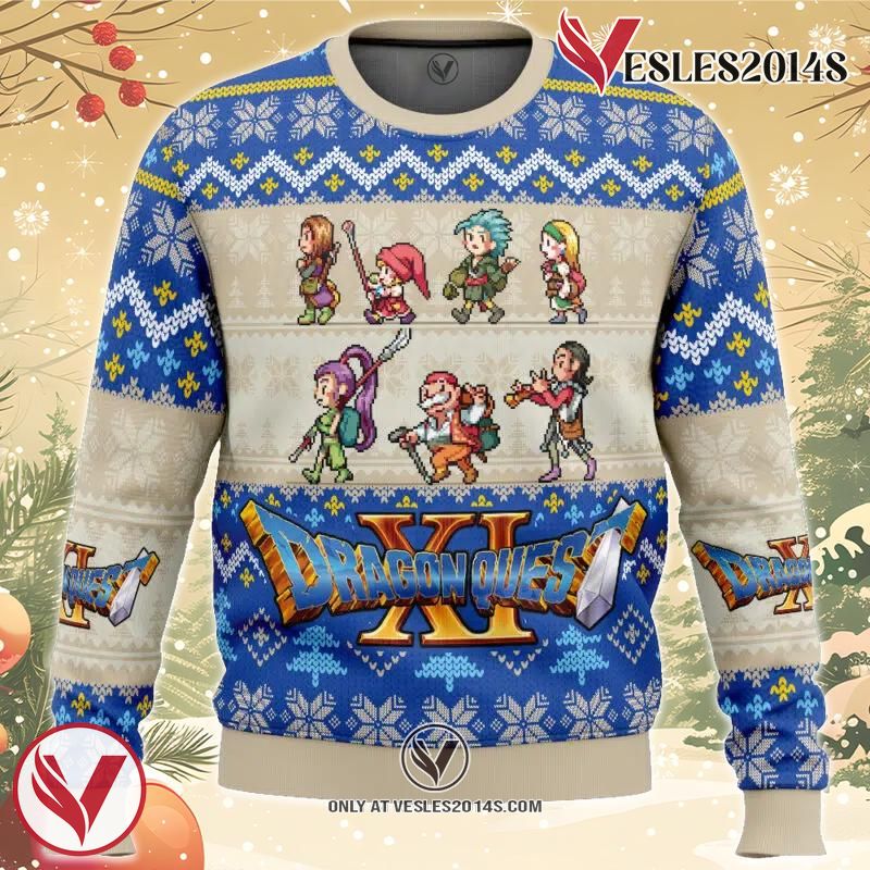 Team Quest Dragon Quest Ugly Christmas Sweater, Unique Christmas Gift For Fans - Vesles2014S