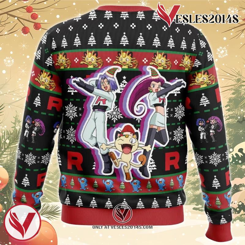 Team Rocket Pokemon Ugly Christmas Sweater, Unique Christmas Gift For Fans - Vesles2014S 1