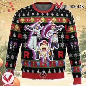 Team Rocket Pokemon Ugly Christmas Sweater, Unique Christmas Gift For Fans - Vesles2014S