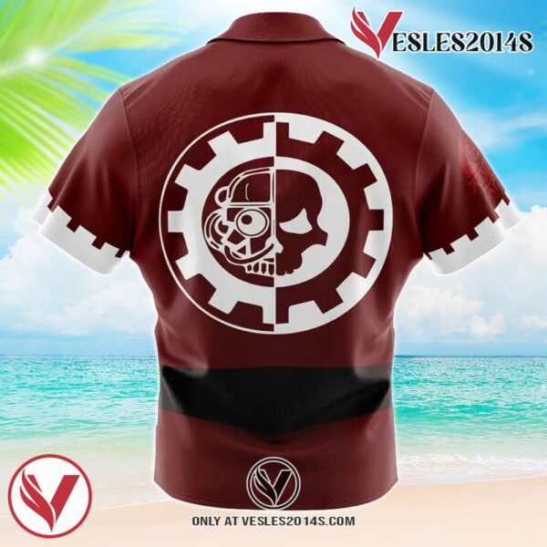 Tech Priest Warhammer Hawaiian Button Up Shirt, Perfect Gifts For Anime Lovers - Vesles2014S 1