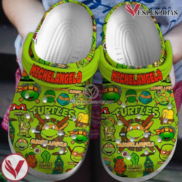 Teenage Mutant Ninja Turtles (MICHELANGELO) Cartoon Crocs Crocband Clogs Shoes For Men Women and Kids, Unique Gift From  Vesles2014S