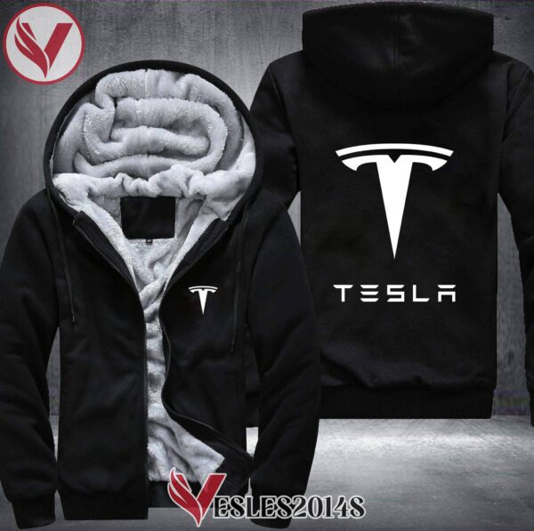 Tesla Fleece Hoodie Jacket, Unique Gifts For Car Lovers - Vesles2014S 1