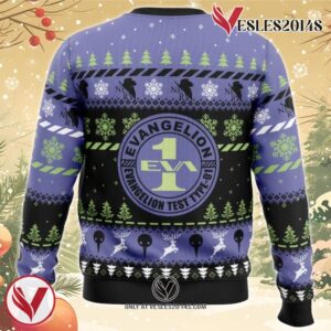 Test Type Eva-01 Neon Genesis Ugly Christmas Sweater, Unique Christmas Gift For Fans - Vesles2014S 1