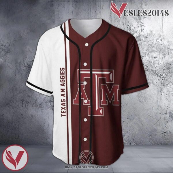 Texas A&M Aggies Baseball Jersey Half Style NCAA, Unique Gifts For Fans - Vesles2014s