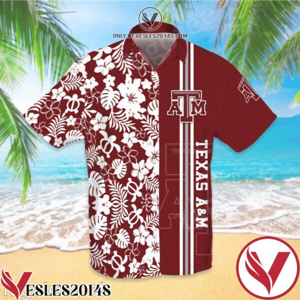 Texas A&M Aggies Flowery Garnet Hawaiian Shirt And Short, Unique Gifts For Friends - Vesles2014S 1