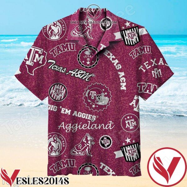Texas A&m Aggieland Hawaiian Shirt, Unique Gifts For Friends - Vesles2014S 1