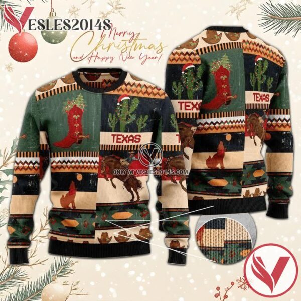 Texas Christmas Sweater, Unique Winter Outfits For Fans - Vesles2014S  1